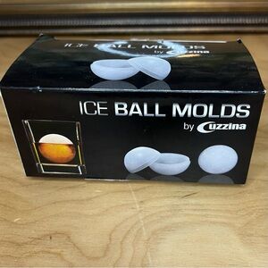 Set of 2 Cuzzina Large Ice Ball Molds NEW